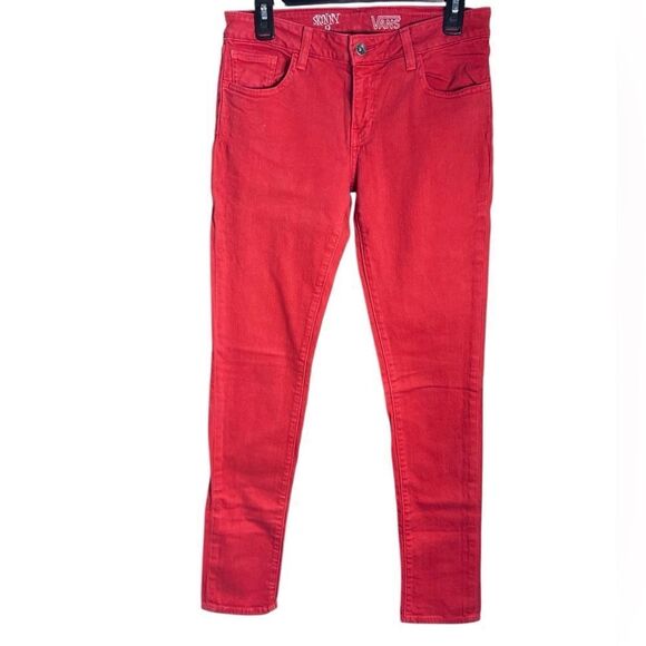 Vans Women's Bold Red Skinny Jeans Size 9 - Picture 3 of 16